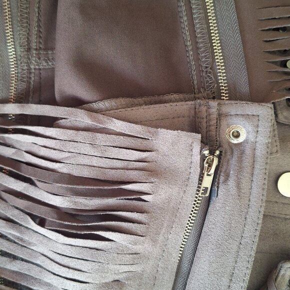 Western Fringed Cropped Jacket by Blue B NWT Women's Size LARGE - Picture 5 of 6